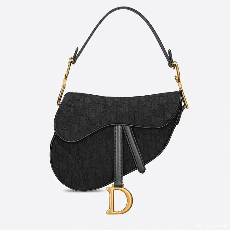 Cheap Saddle Oblique Canvas Motif Bag Dior Black 0808 Luxury